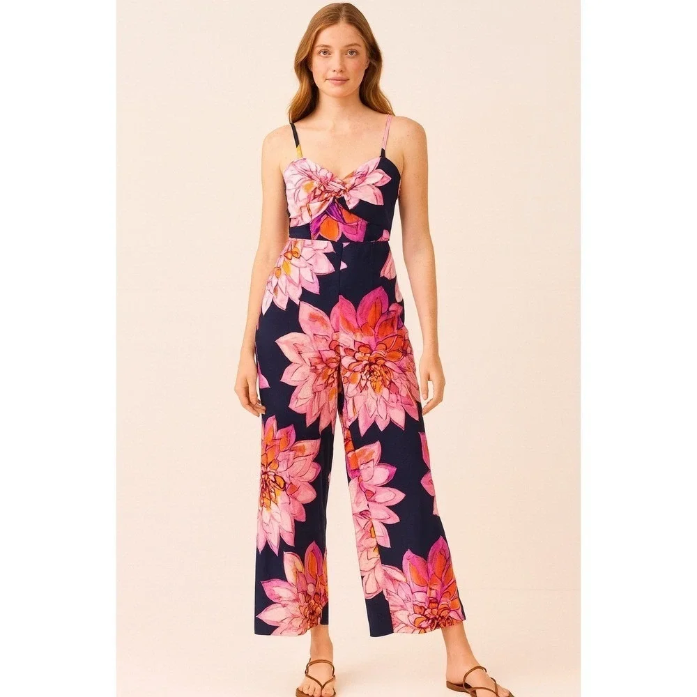Trina Turk Women's Floral Print Sleeveless‎ Wide Leg Jumpsuit Size 6